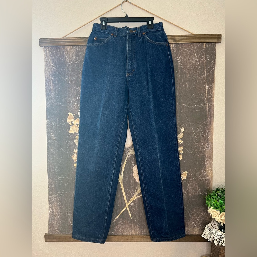 Lee‎ Vintage 80s Dark Wash High Waist Jeans Sz 11 Petite (25x29)